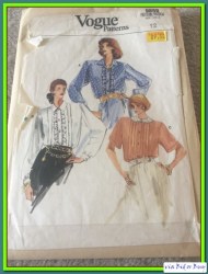 9859 VOGUE SS-LS LOOSE COLLAR RUFFLE TUCK OR NOT BLOUSE PATTERN 16